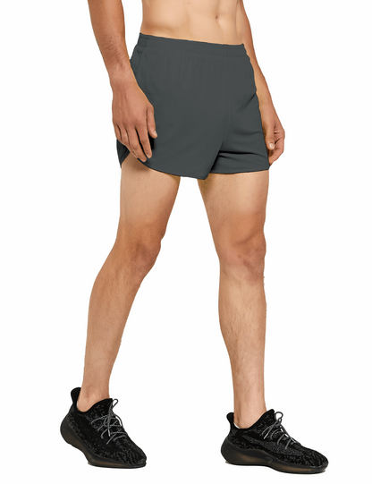 mens 3 inch dark grey running shorts