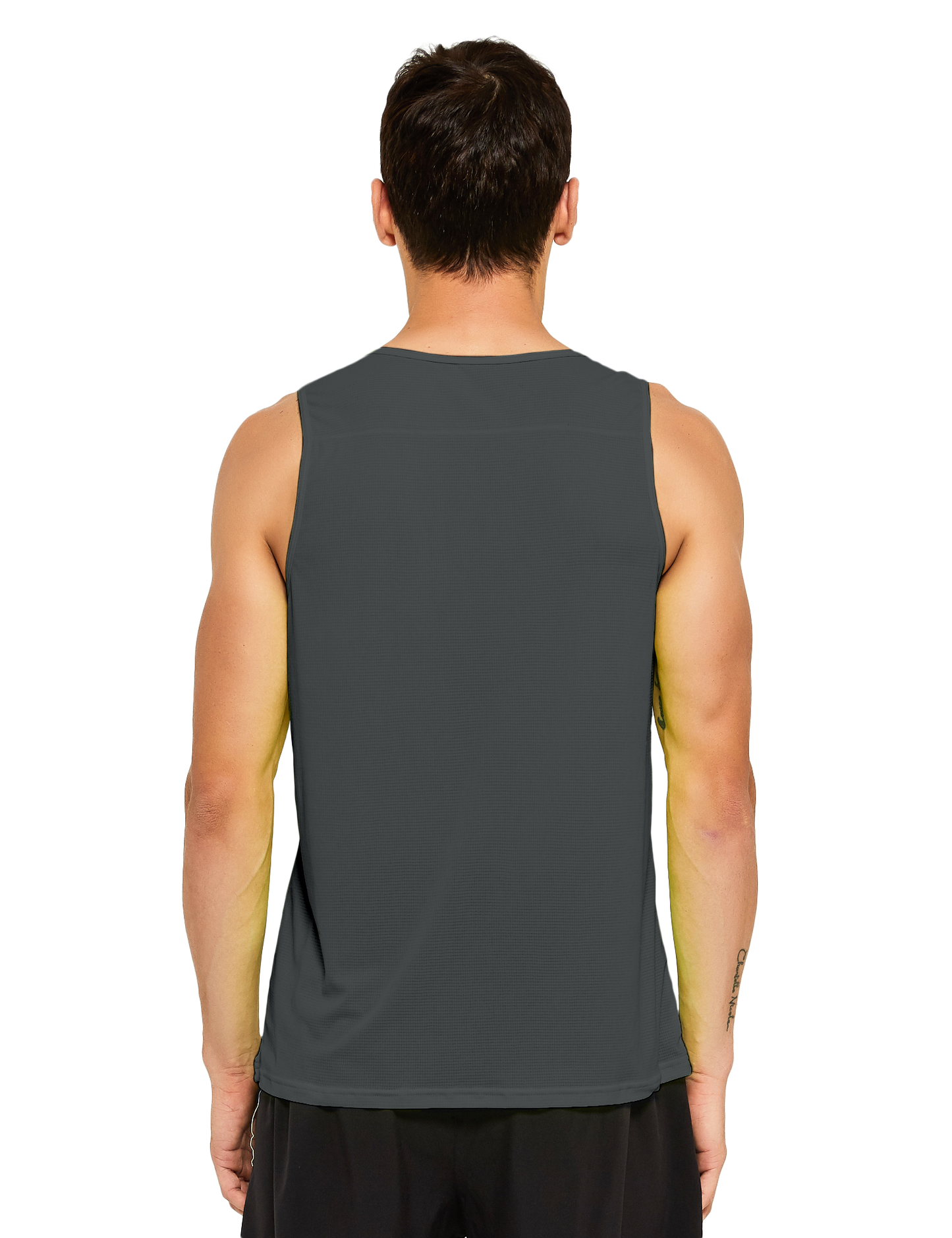 mens running athletic workout tank top dark grey