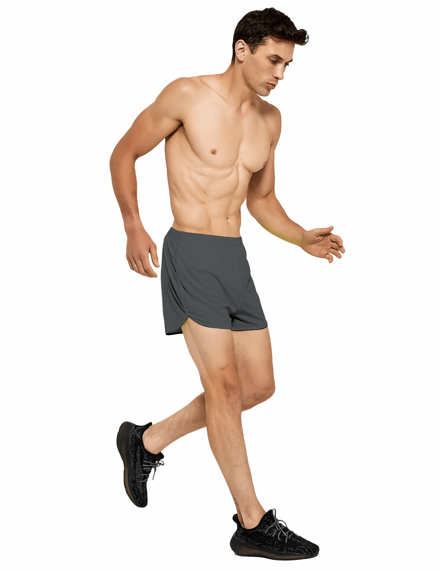 mens 3 inch dark grey running shorts