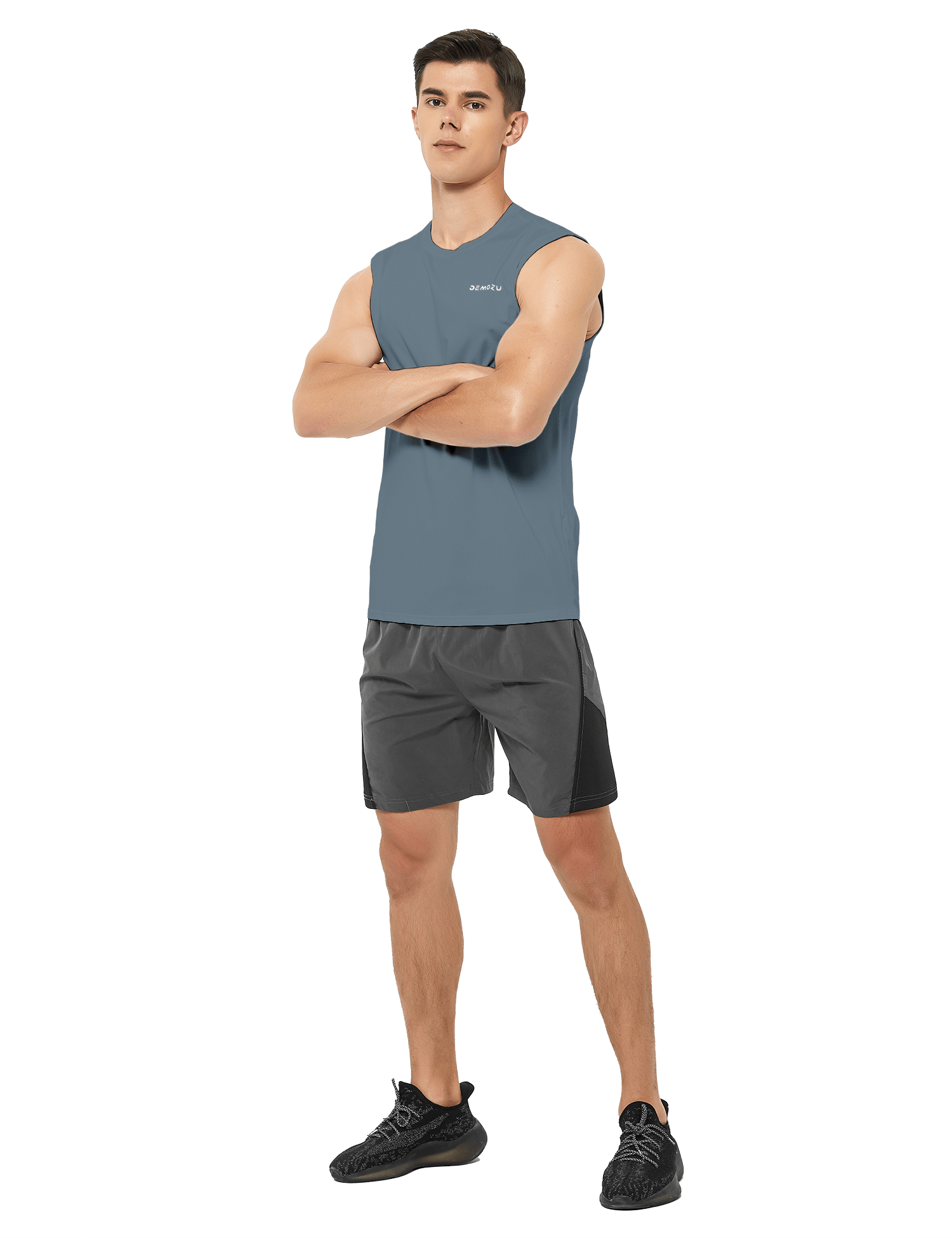 mens sleeveless workout swim shirts grey