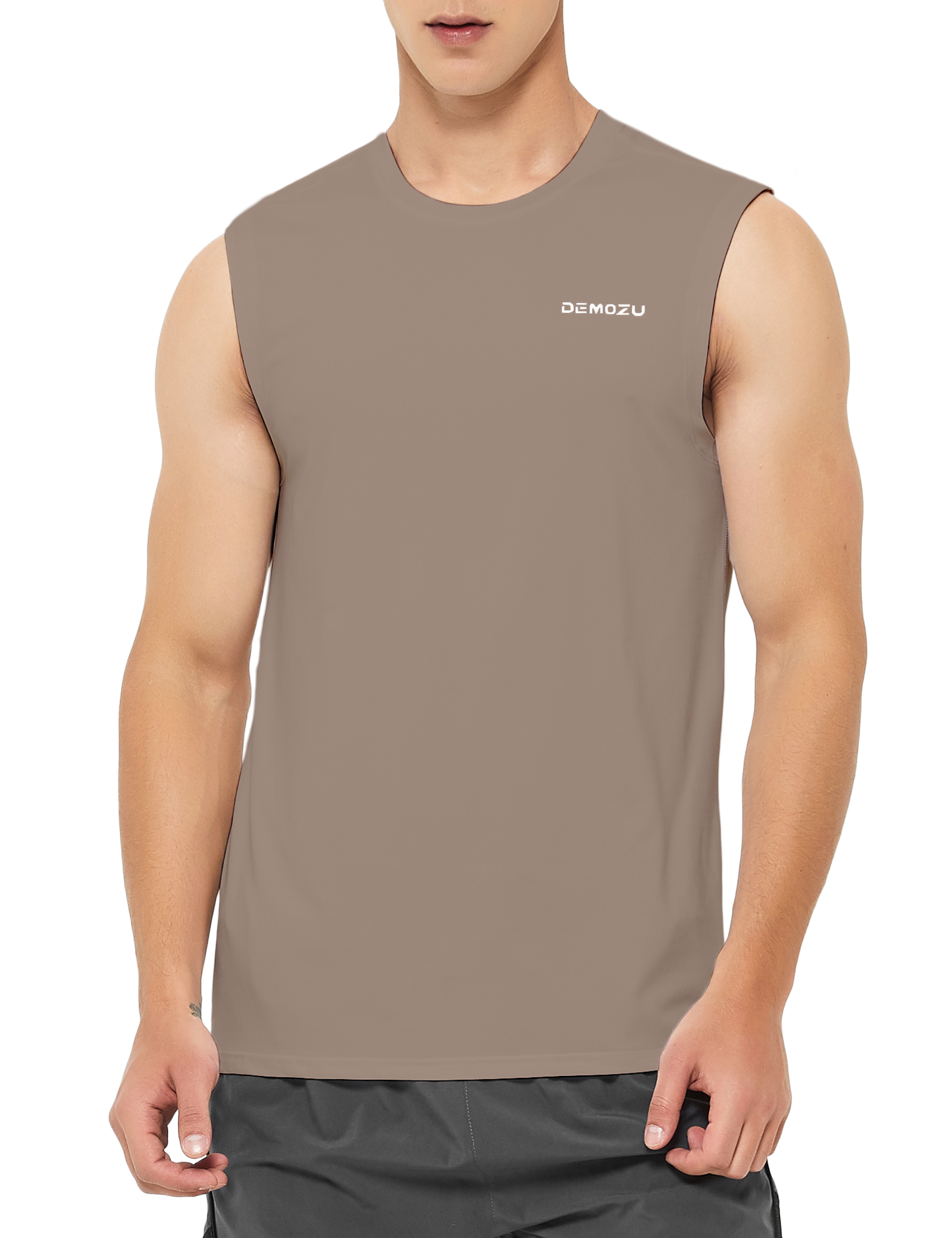 mens sleeveless workout swim shirts khaki