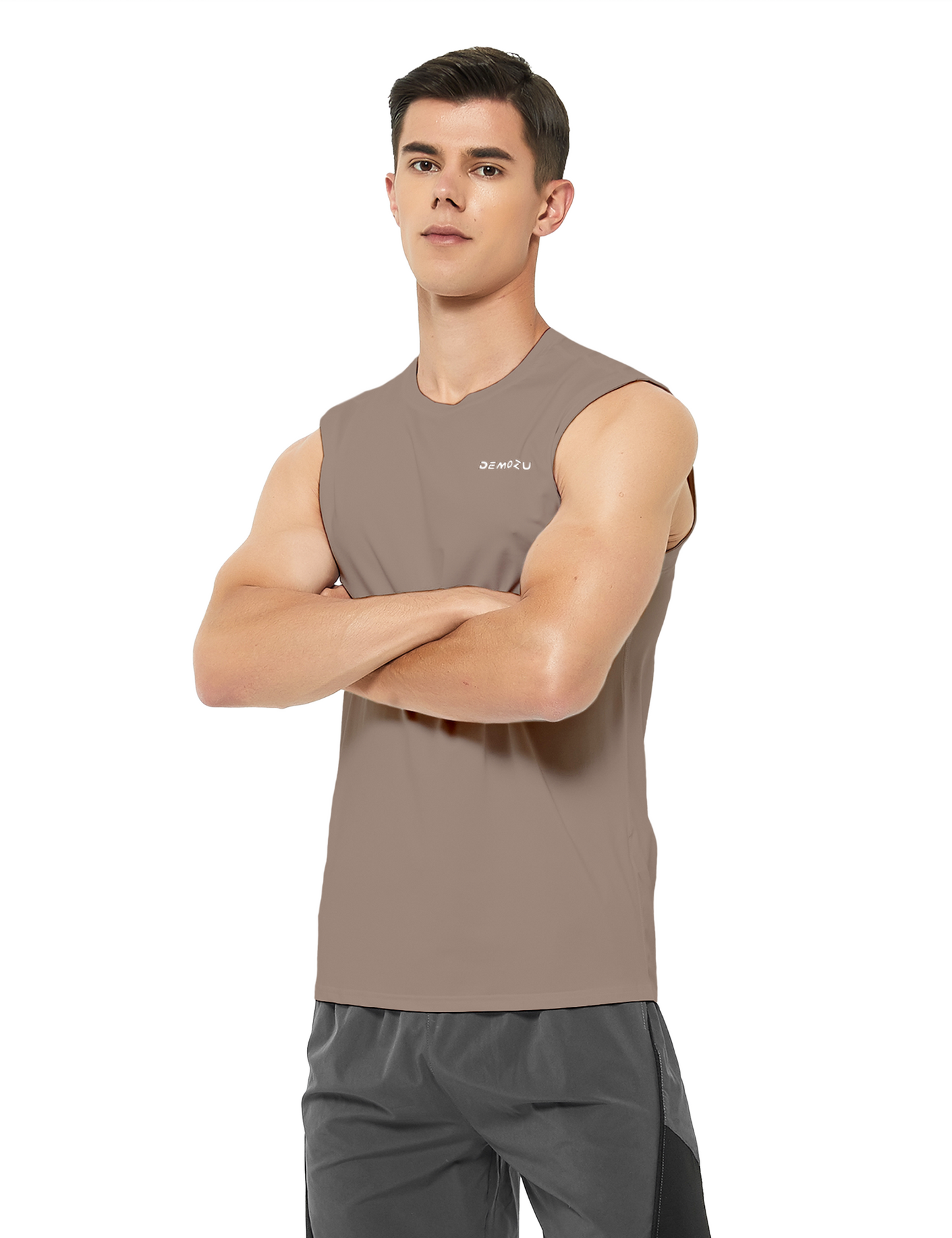 mens sleeveless workout swim shirts khaki