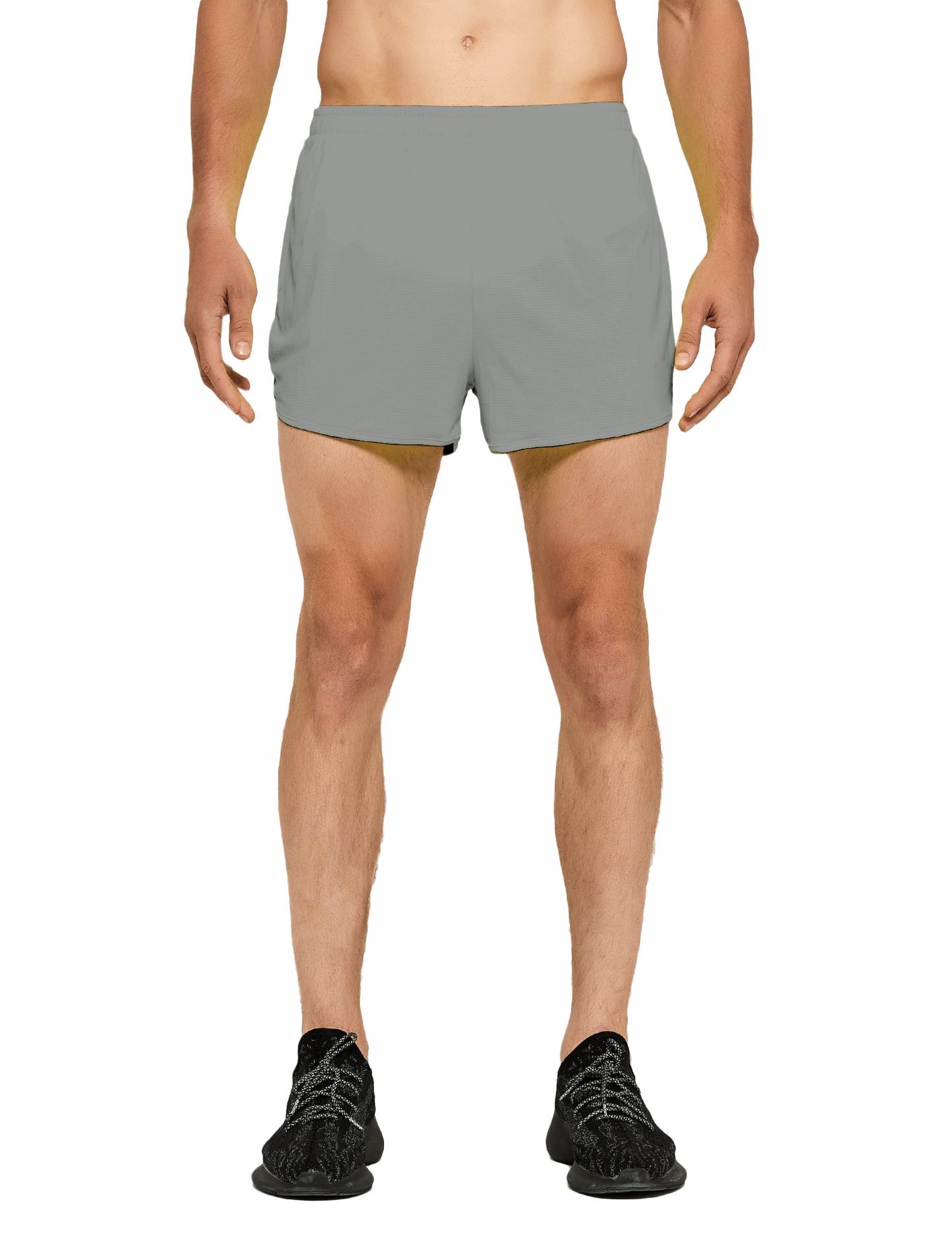 mens 3 inch light grey running shorts