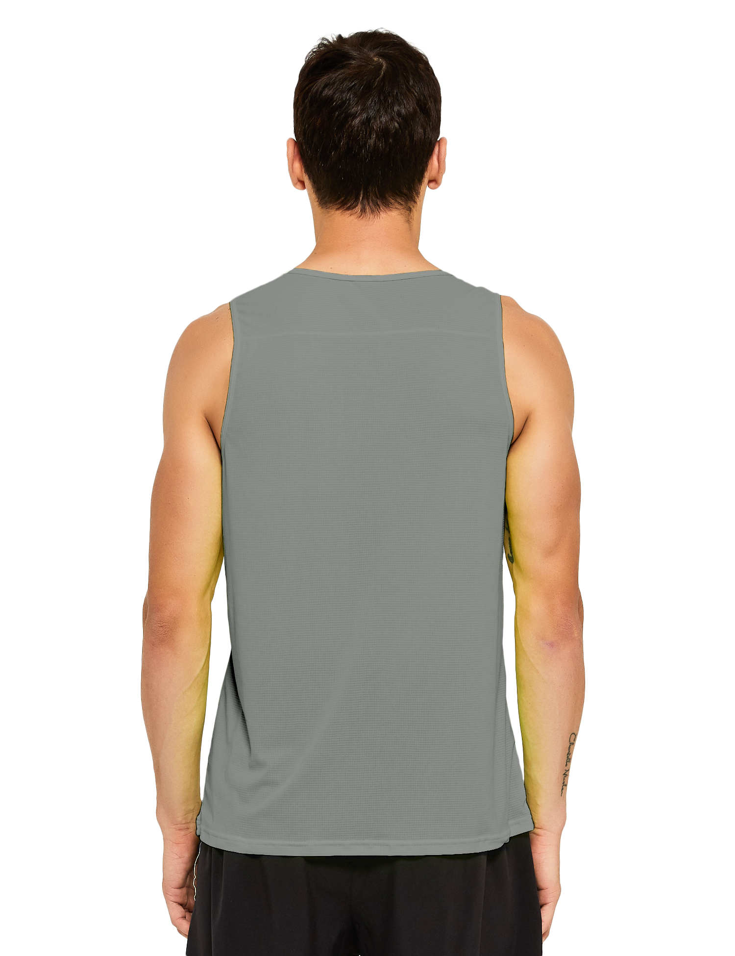 mens running athletic workout tank top light grey