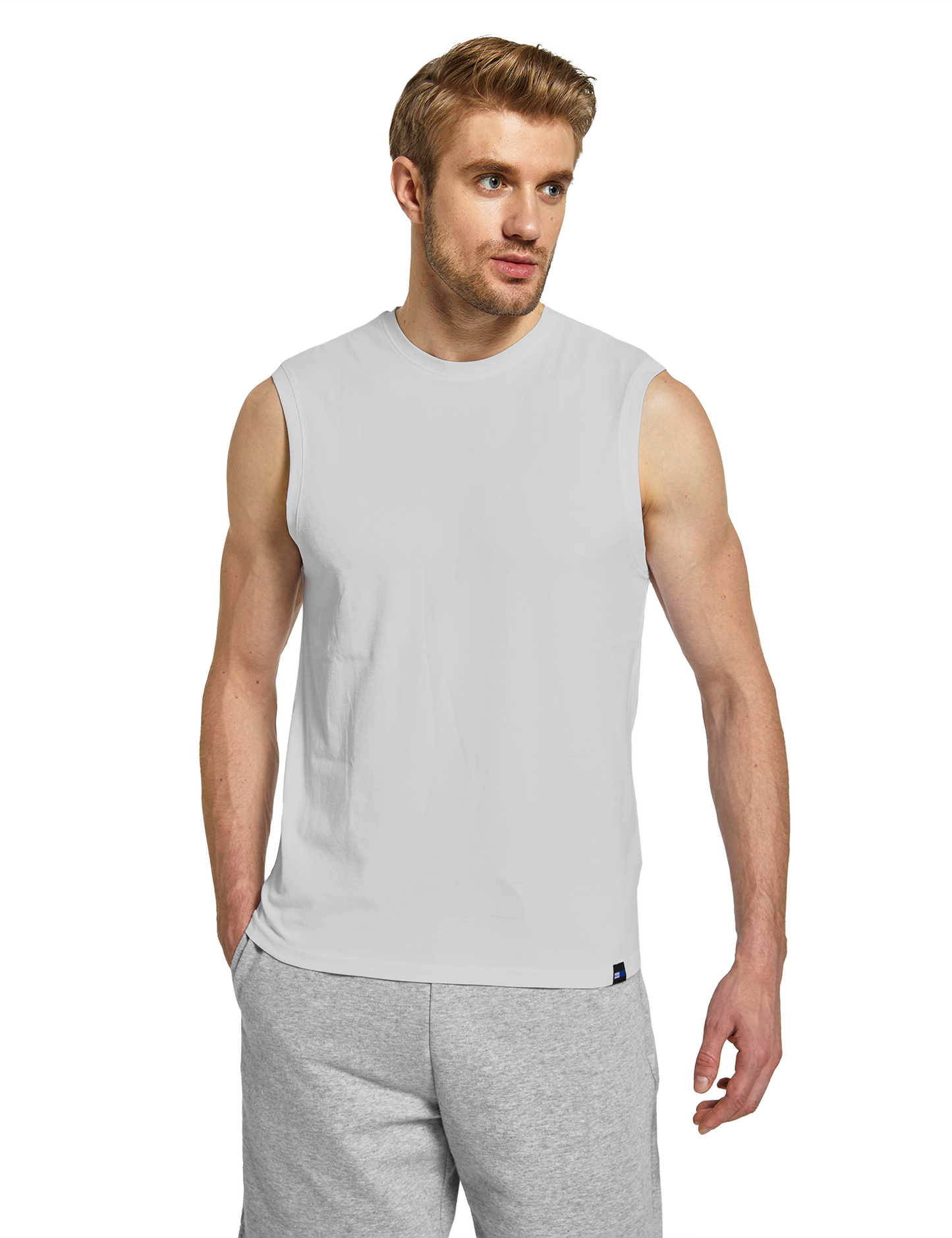 mens sleeveless shirts light grey