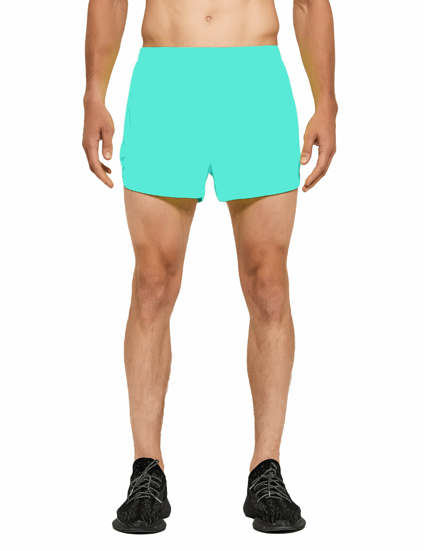 mens 3 inch mint blue running shorts