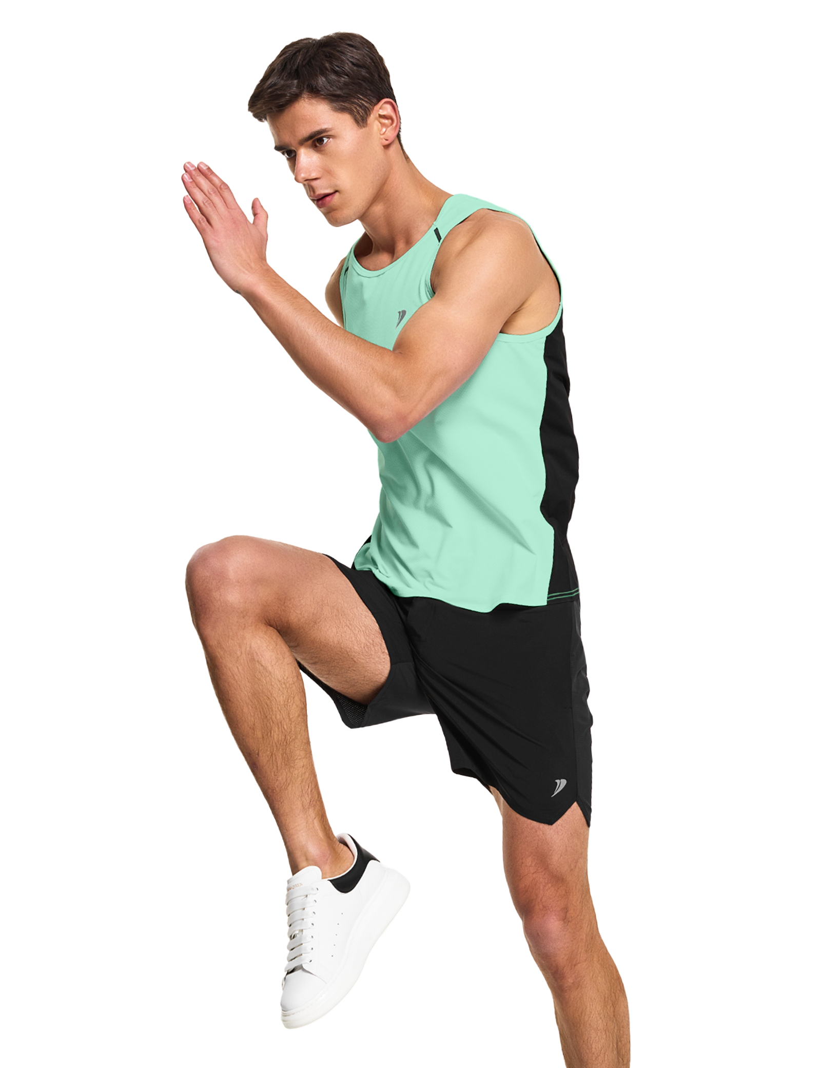 mens running workout gym swim tank top mint green