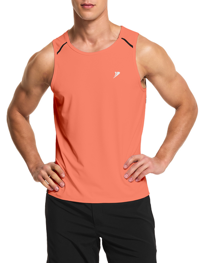 mens running workout gym swim tank top neon orange