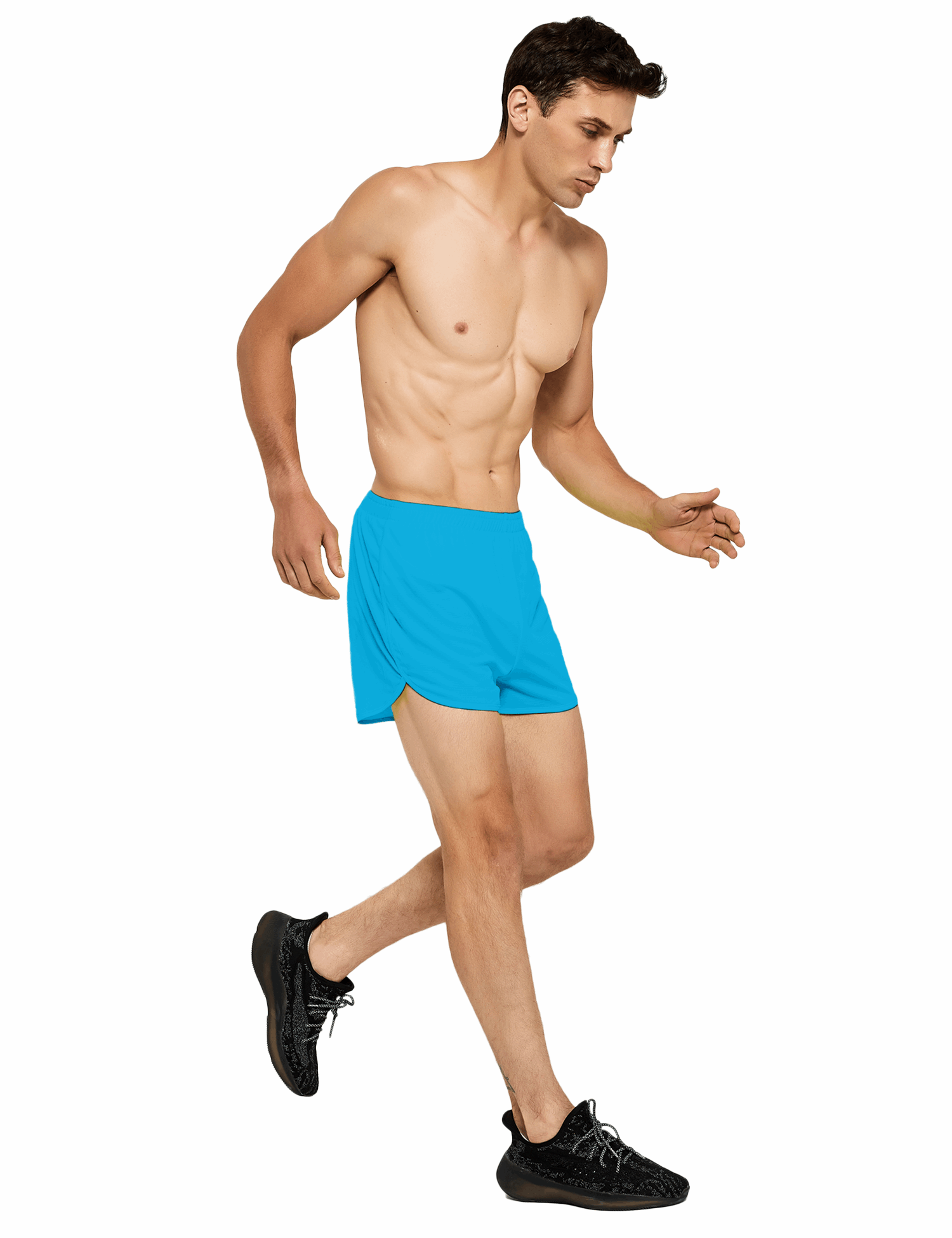 mens 3 inch blue running shorts