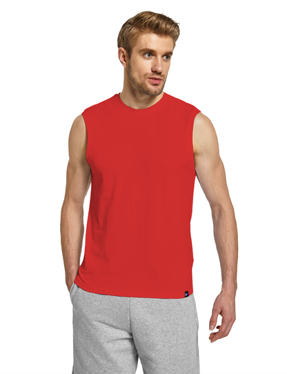 mens sleeveless shirts red