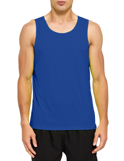 mens running athletic workout tank top royal blue