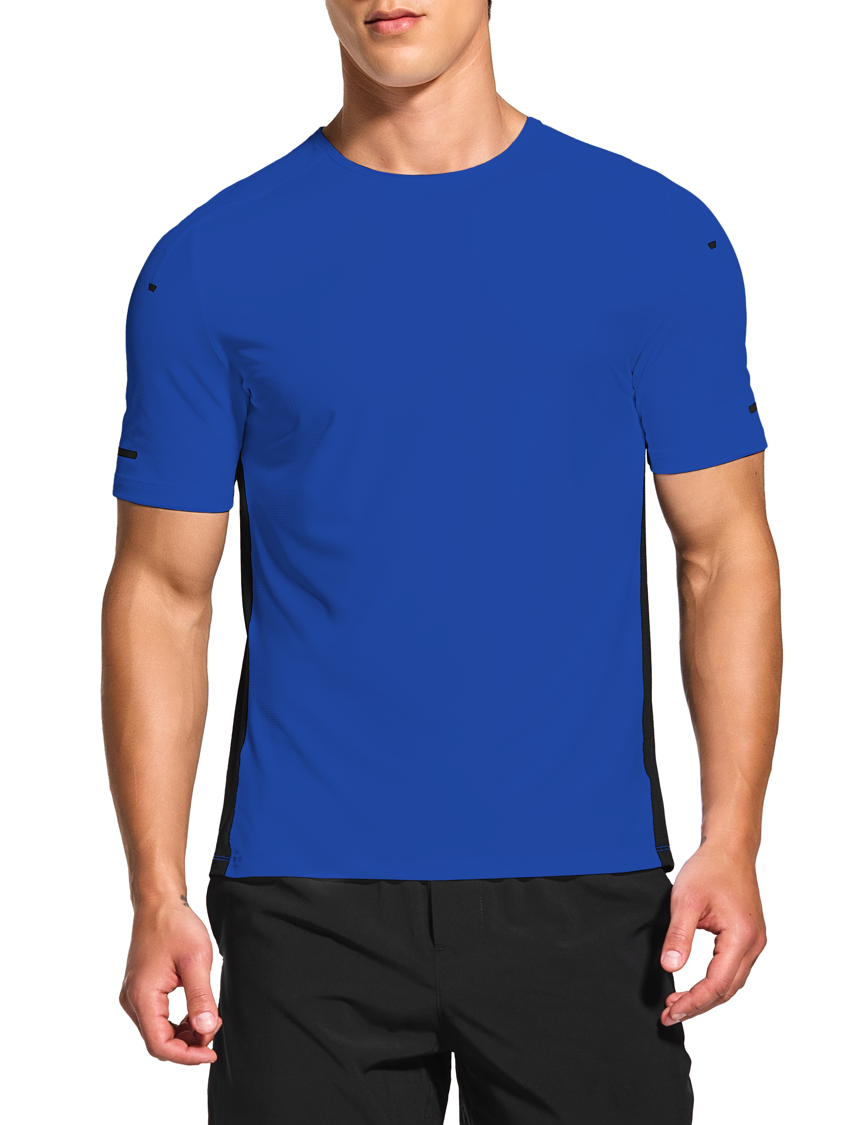 mens shorts sleeve workout running tennis gym swim shirts regular & big and tall royal blue