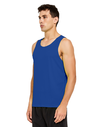 mens running athletic workout tank top royal blue