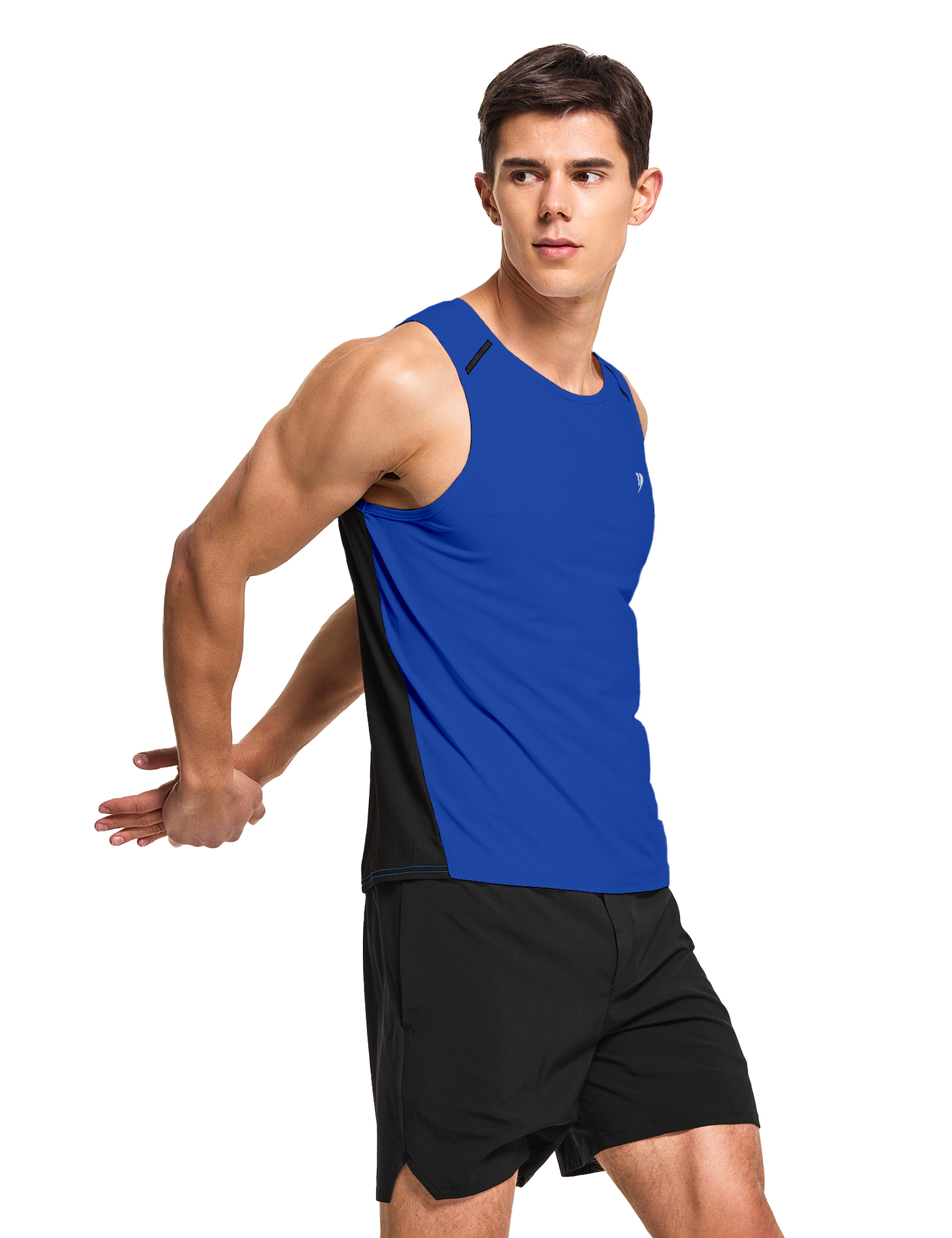 mens running workout gym swim tank top royal blue