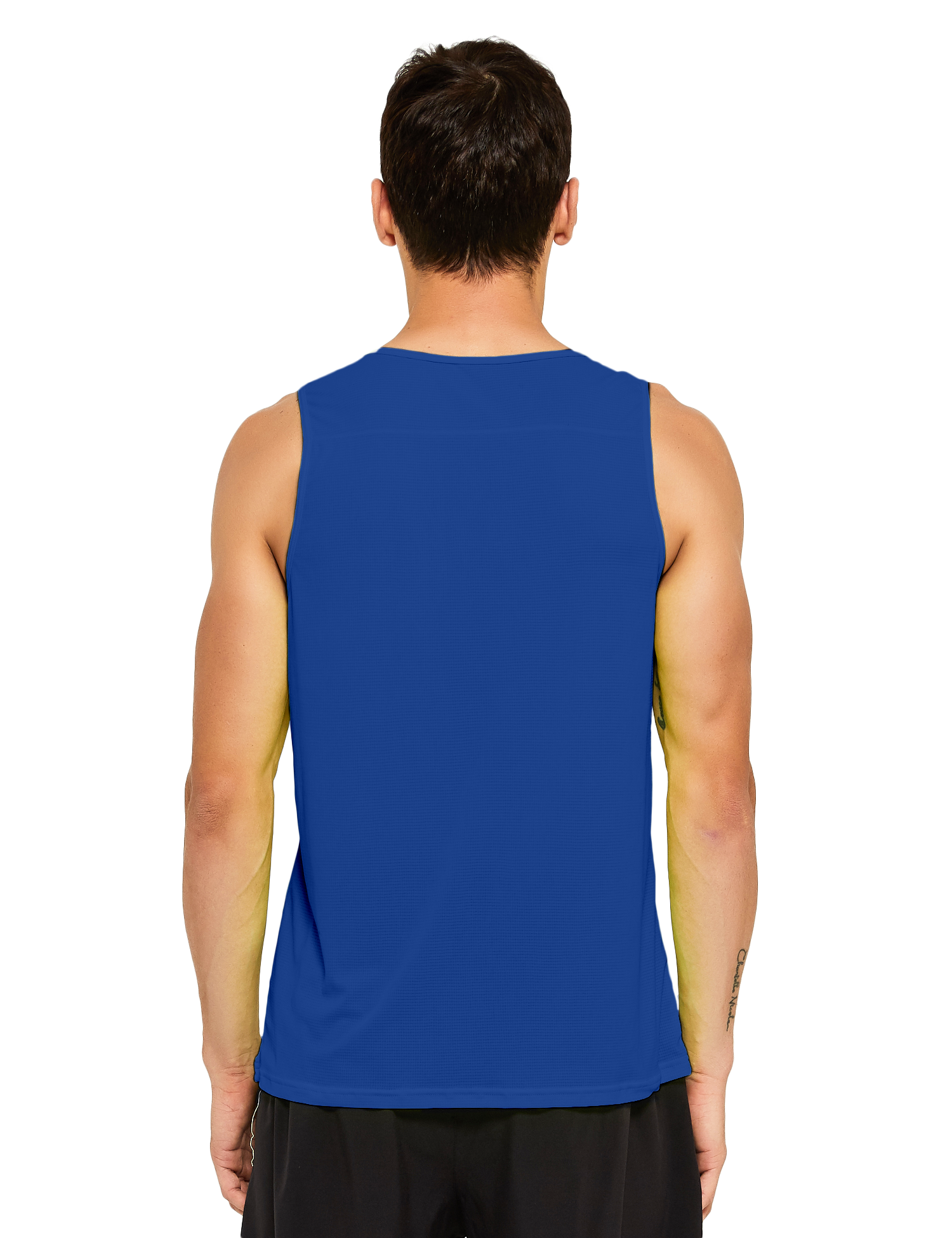 mens running athletic workout tank top royal blue