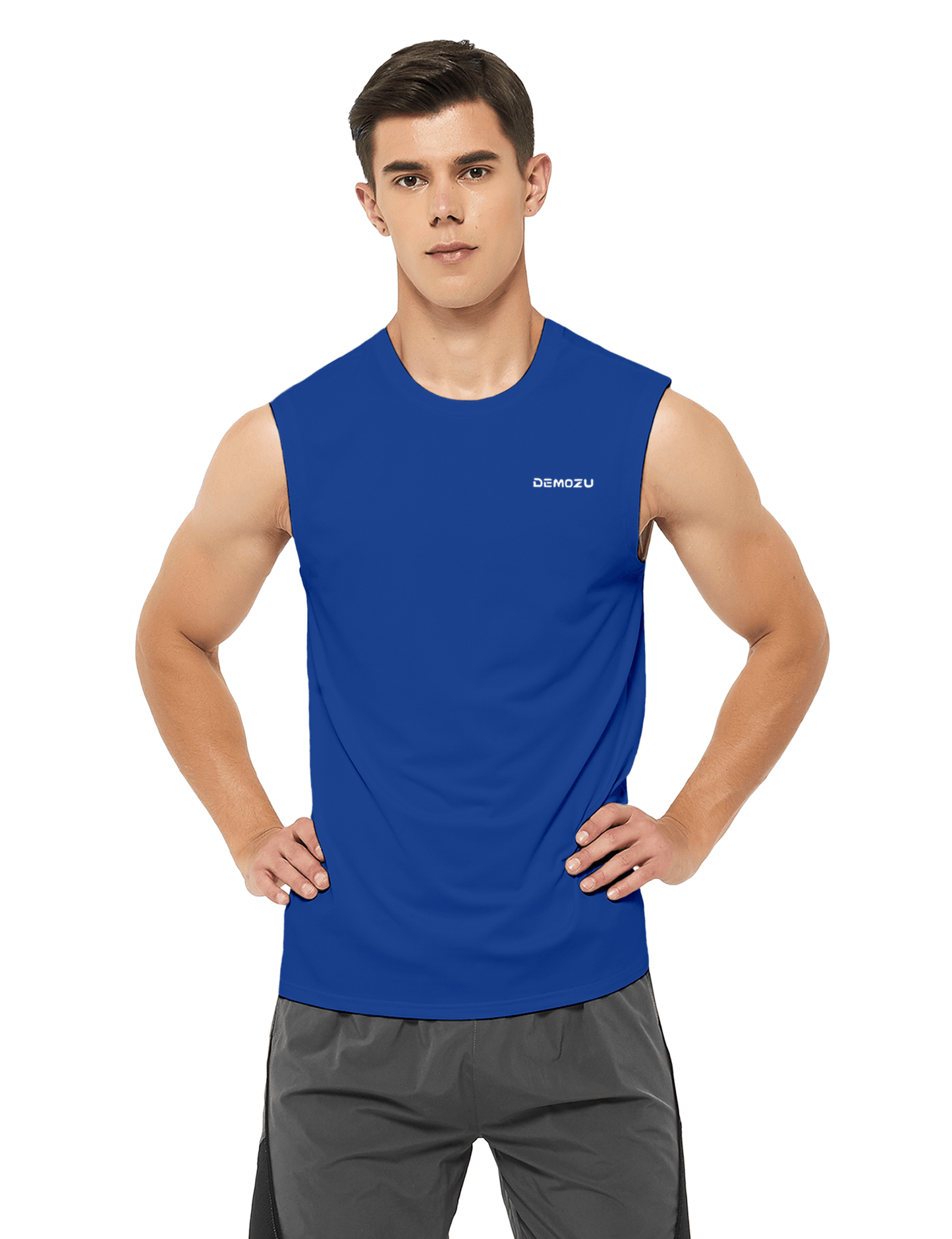 mens sleeveless workout swim shirts royal blue