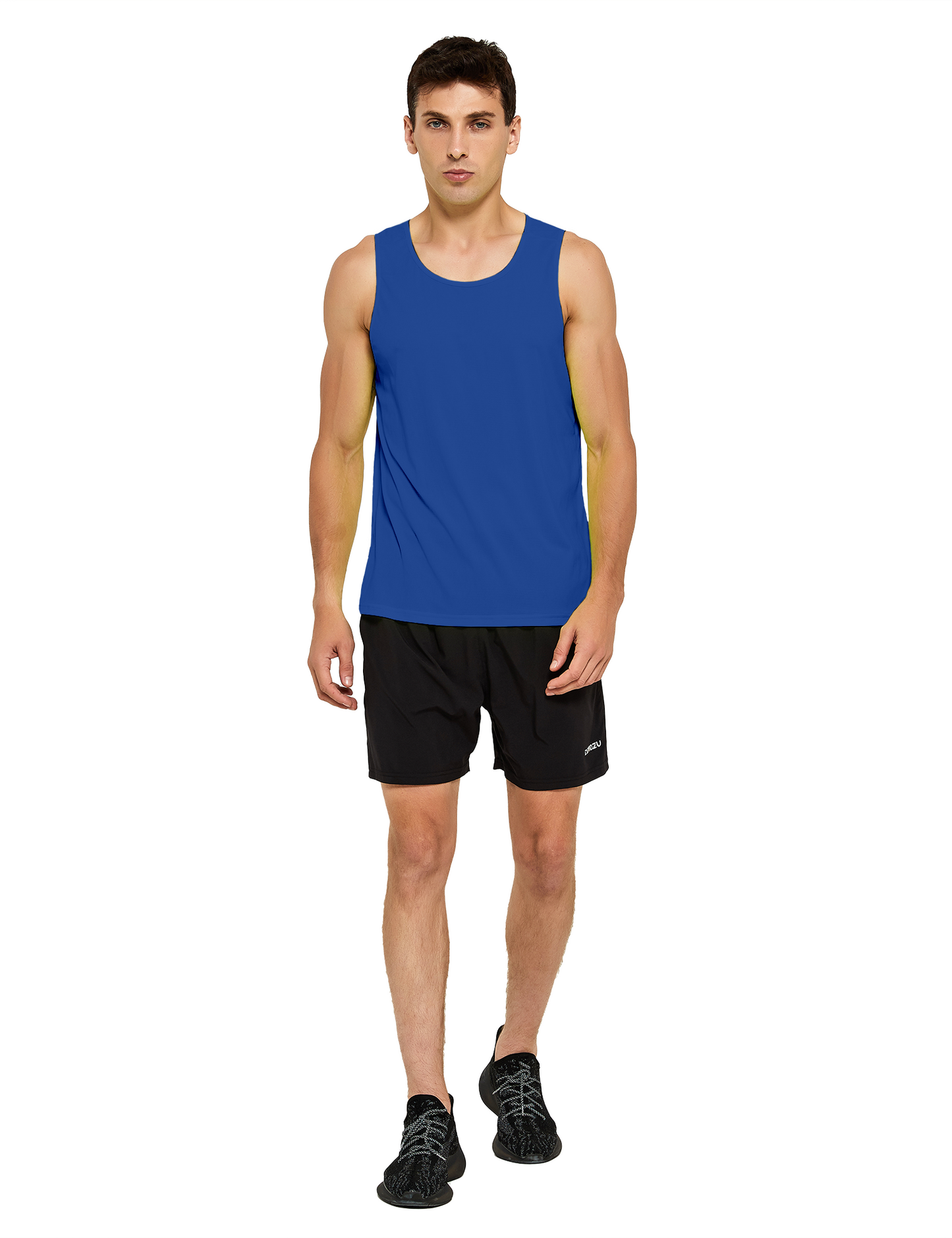 mens running athletic workout tank top royal blue