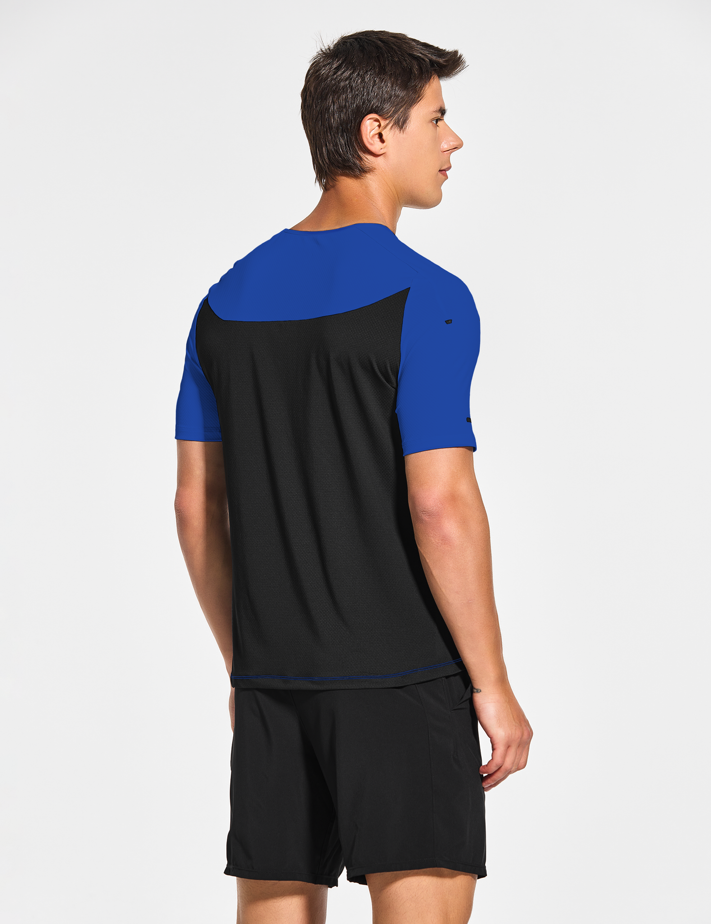 mens shorts sleeve workout running tennis gym swim shirts regular & big and tall royal blue