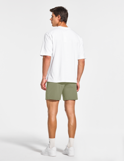 mens 5 inch workout casual running gym tennis shorts with pockets no liner sage green