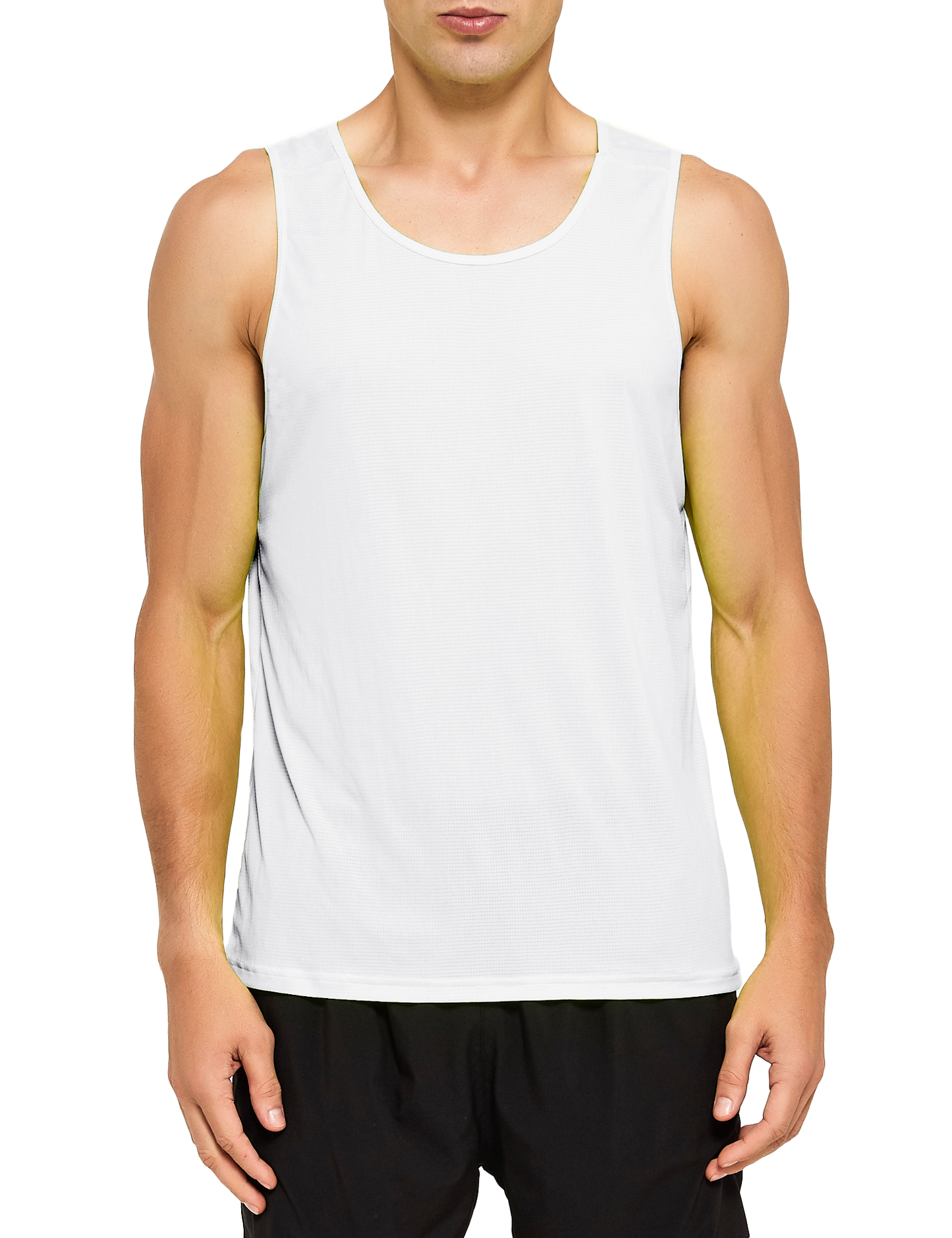 mens running athletic workout tank top white