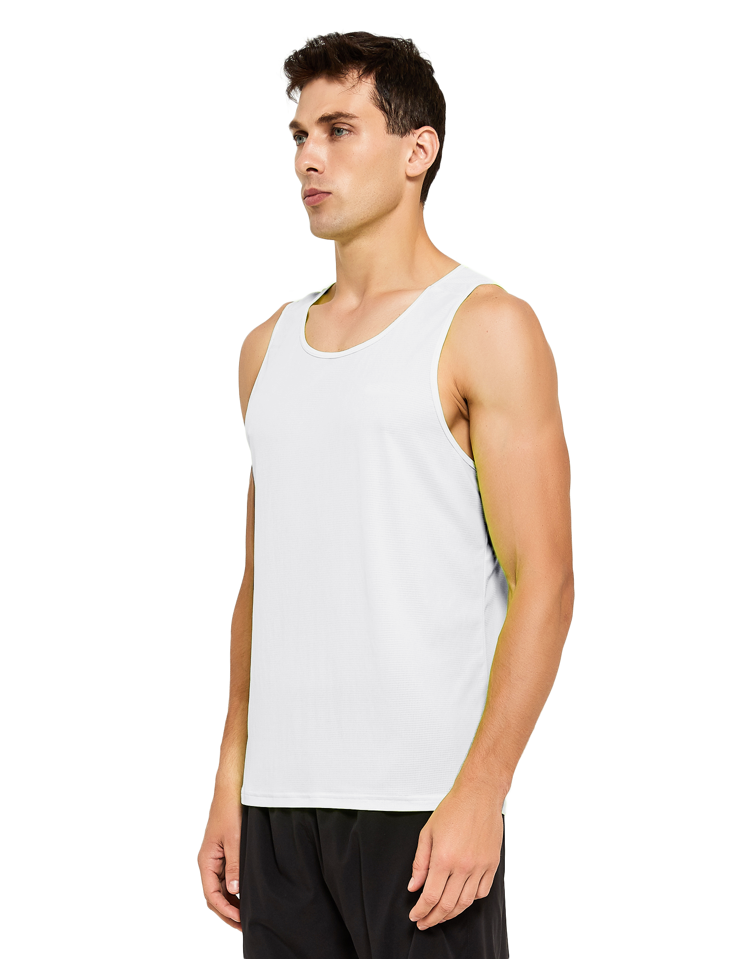 mens running athletic workout tank top white