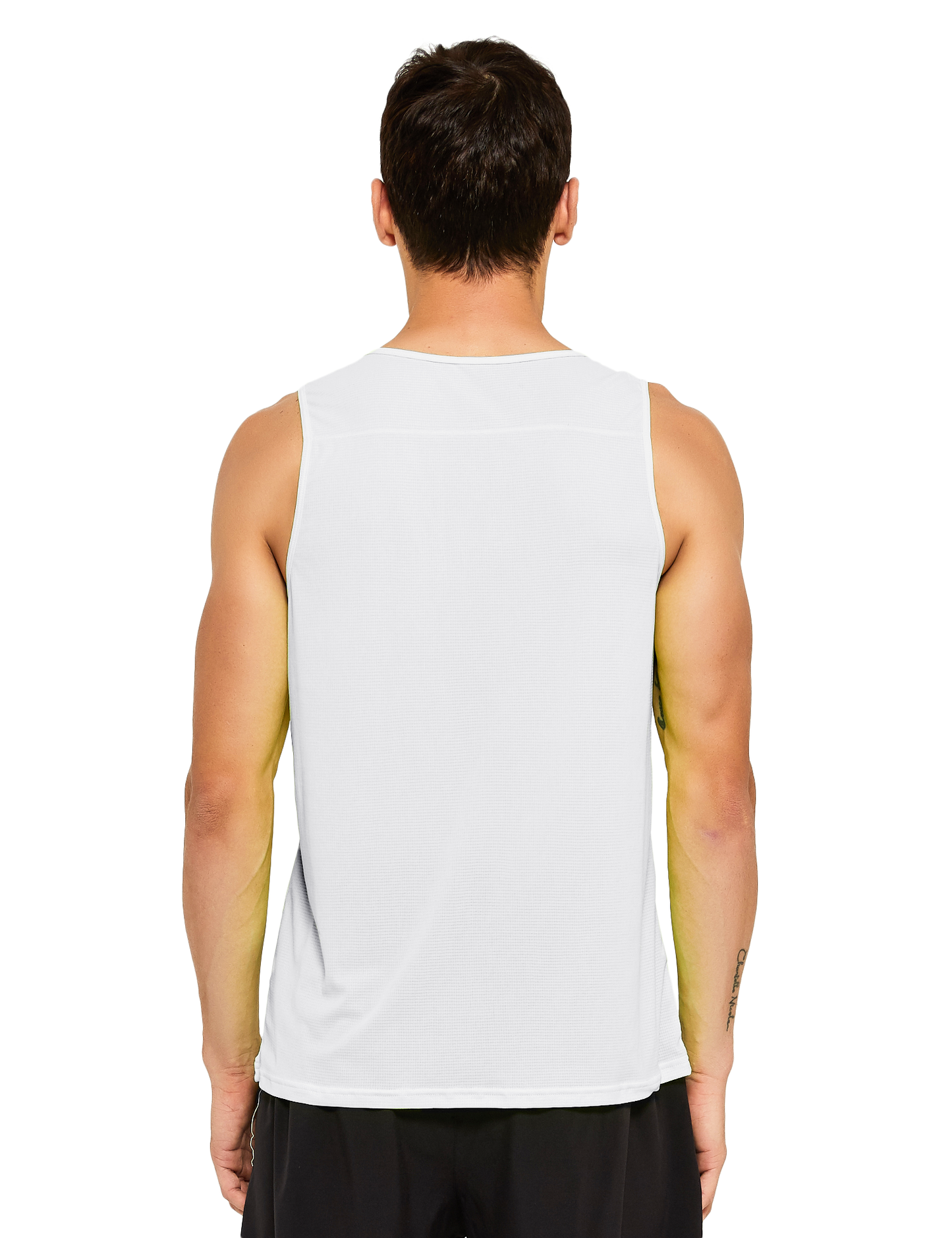 mens running athletic workout tank top white