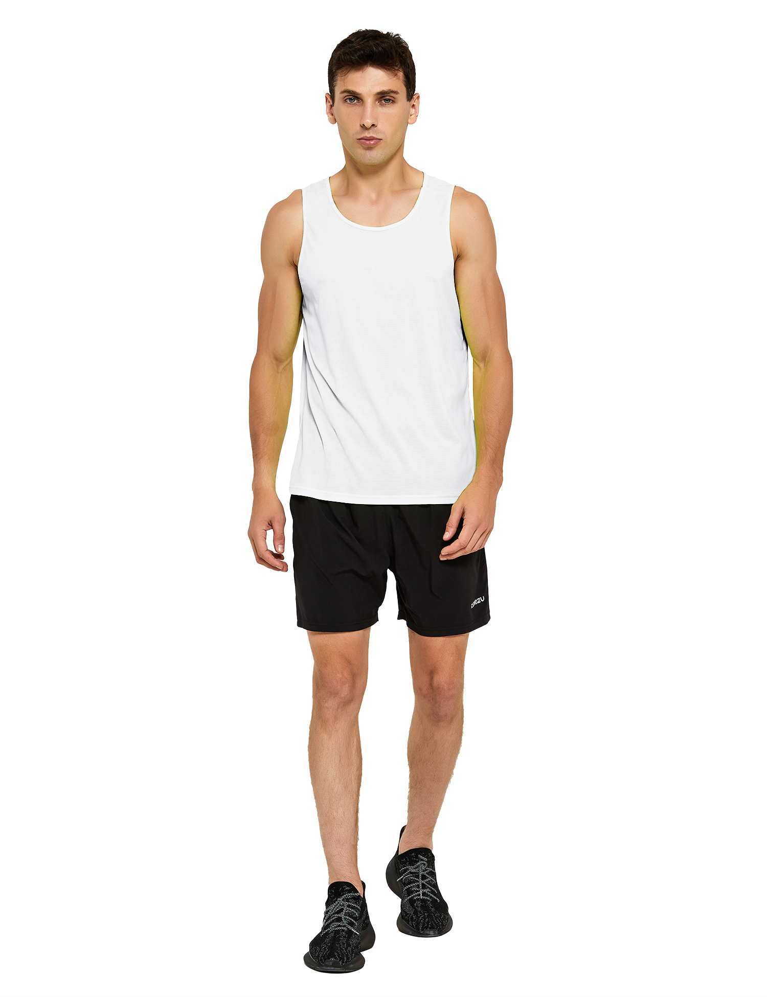 mens running athletic workout tank top white