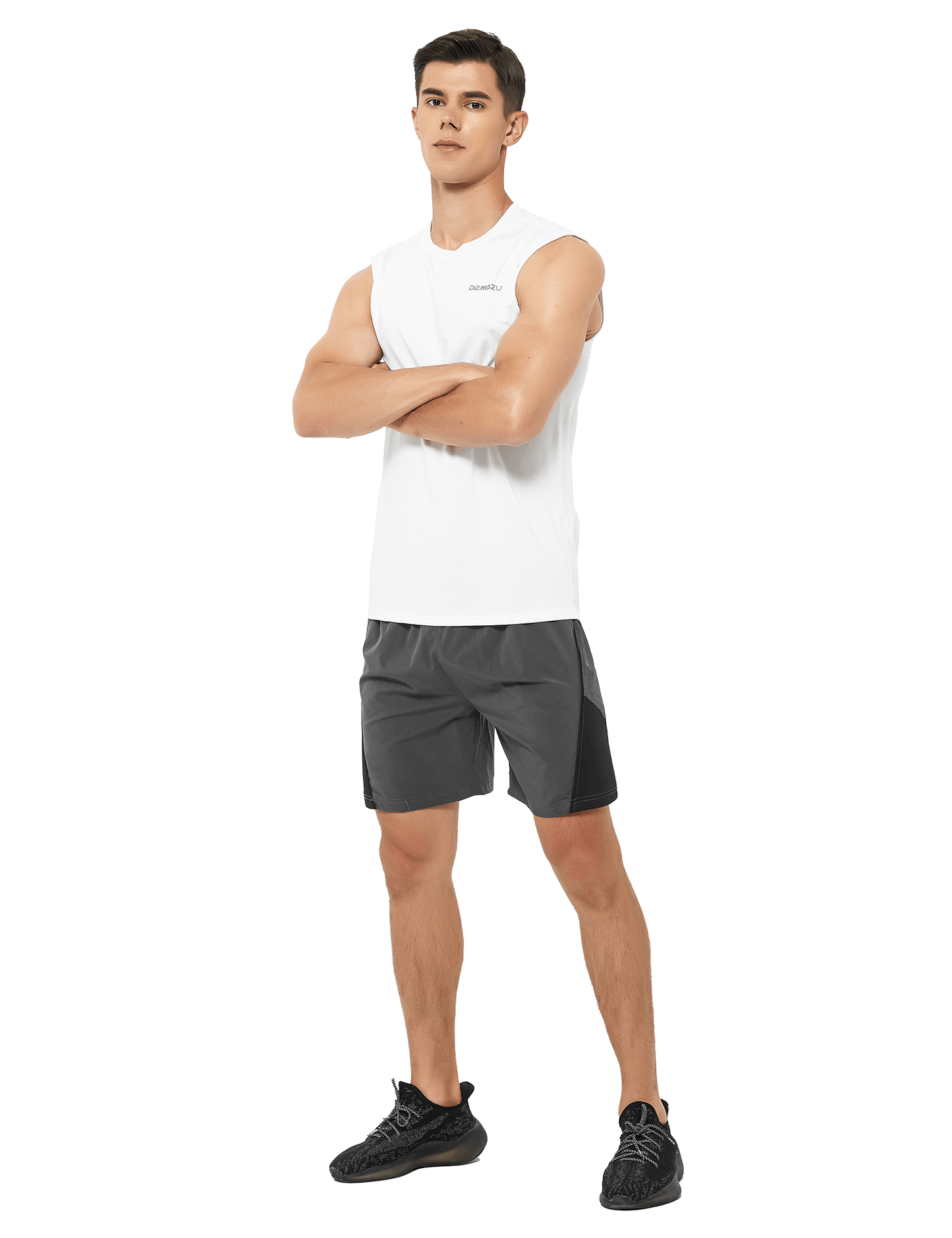 mens sleeveless workout swim shirts white