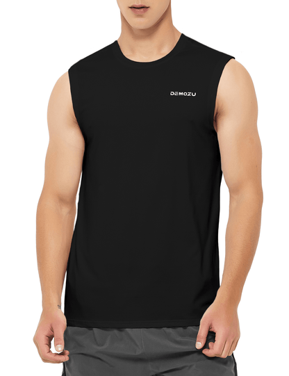 mens sleeveless workout swim shirts black