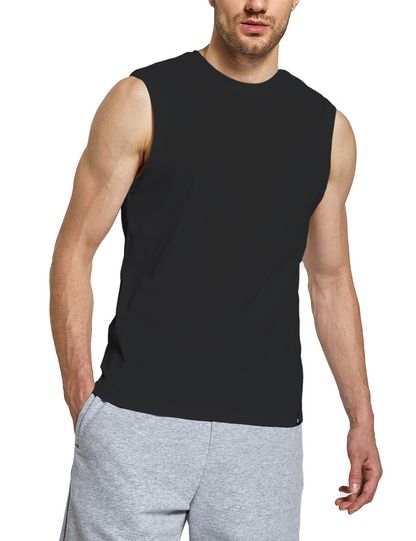 mens sleeveless shirts black