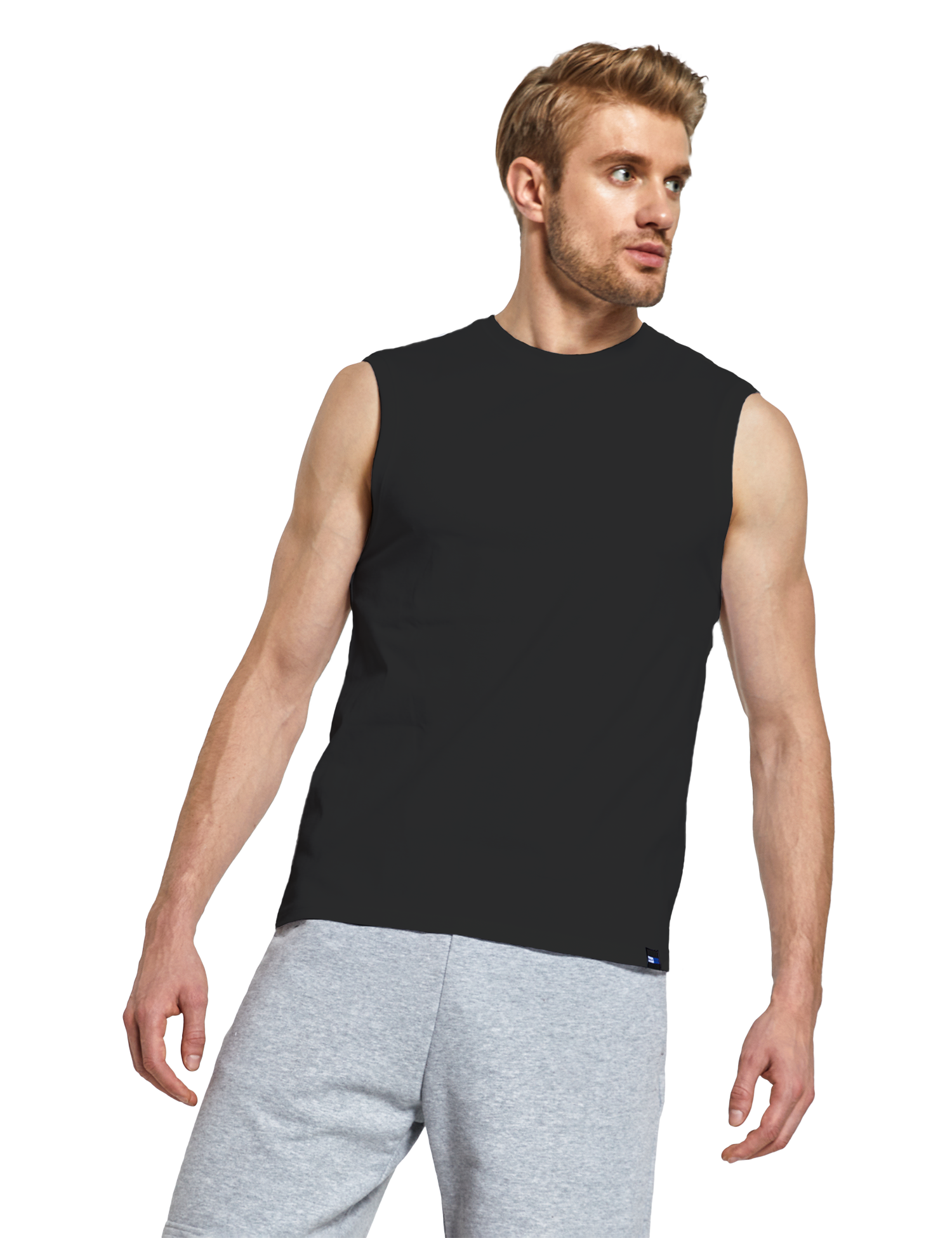 mens sleeveless shirts black