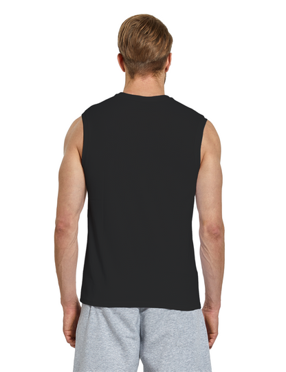 mens sleeveless shirts black