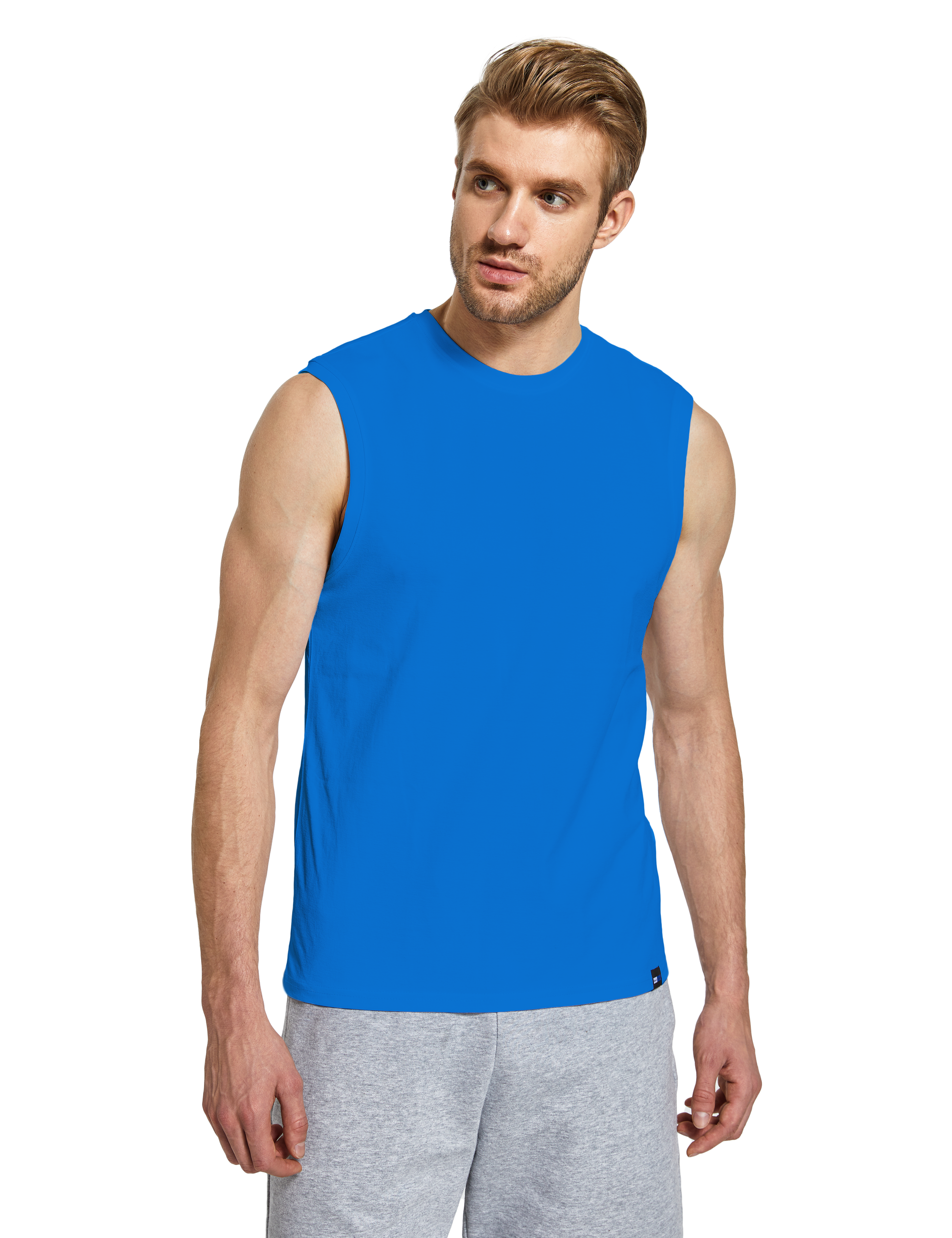 mens sleeveless shirts blue