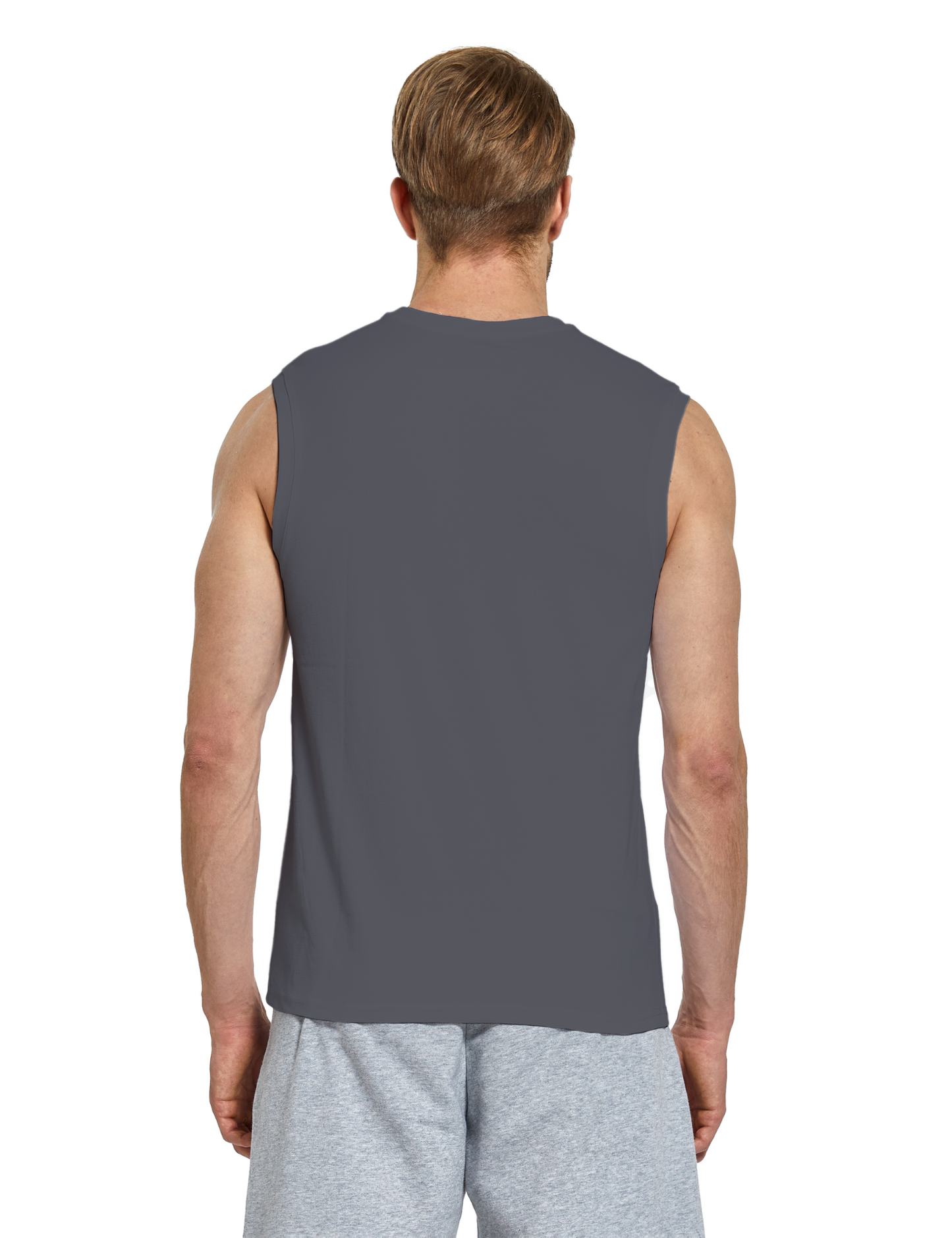 mens sleeveless shirts dark grey