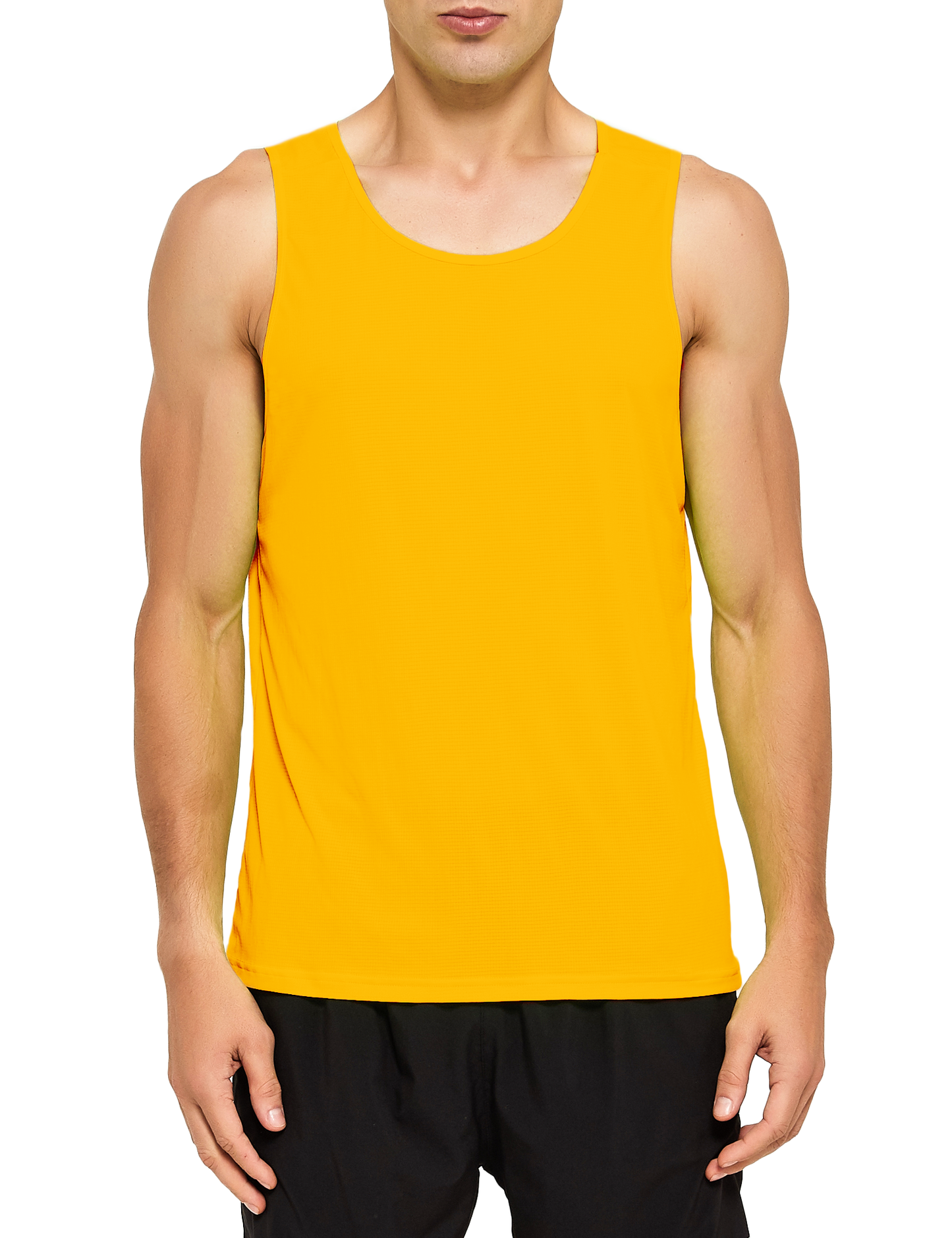 mens neon running athletic workout tank top yellow