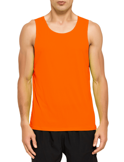 mens neon running athletic workout tank top neon orange