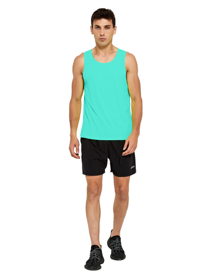 mens neon running athletic workout tank top mint blue