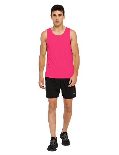 mens neon running athletic workout tank top neon pink