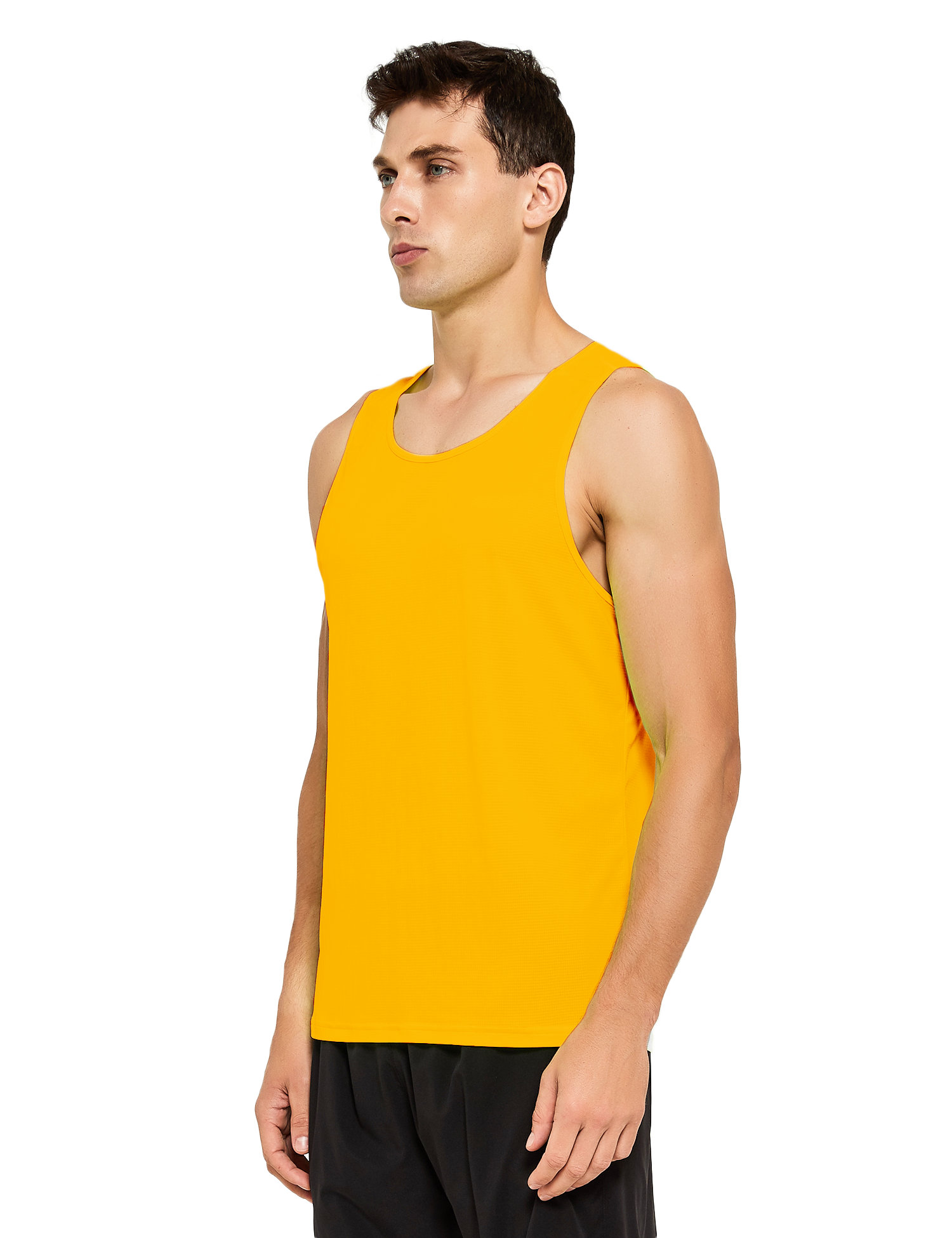 mens neon running athletic workout tank top yellow