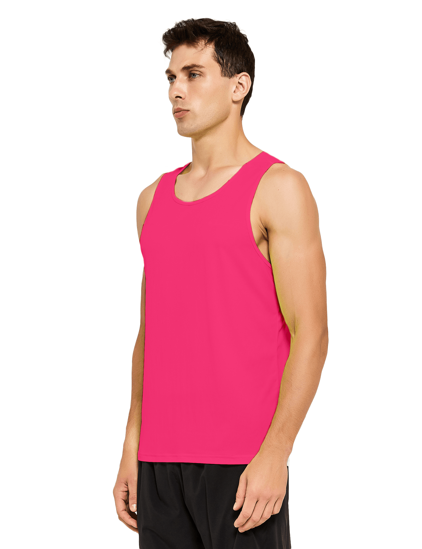 mens neon running athletic workout tank top neon pink