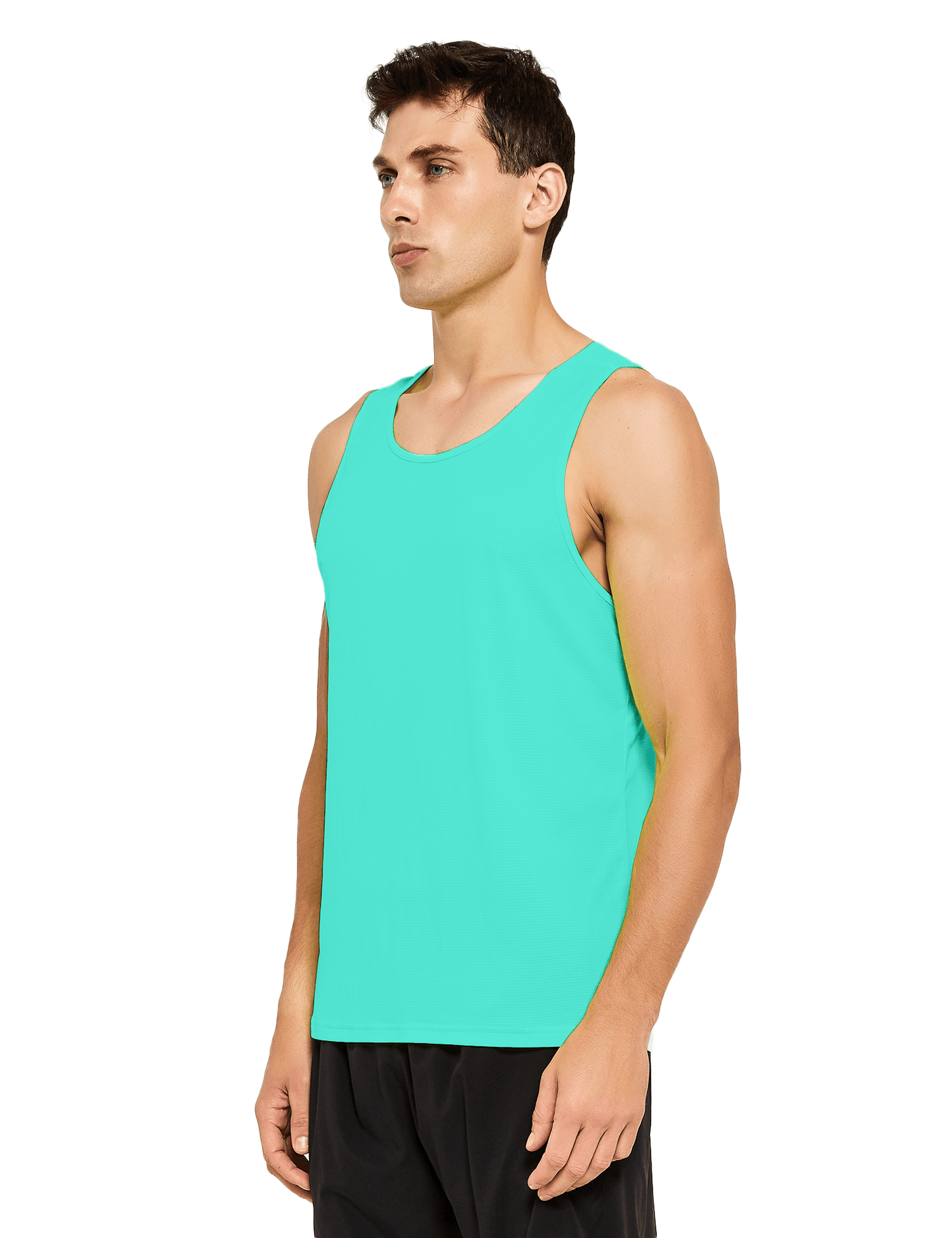 mens neon running athletic workout tank top mint blue