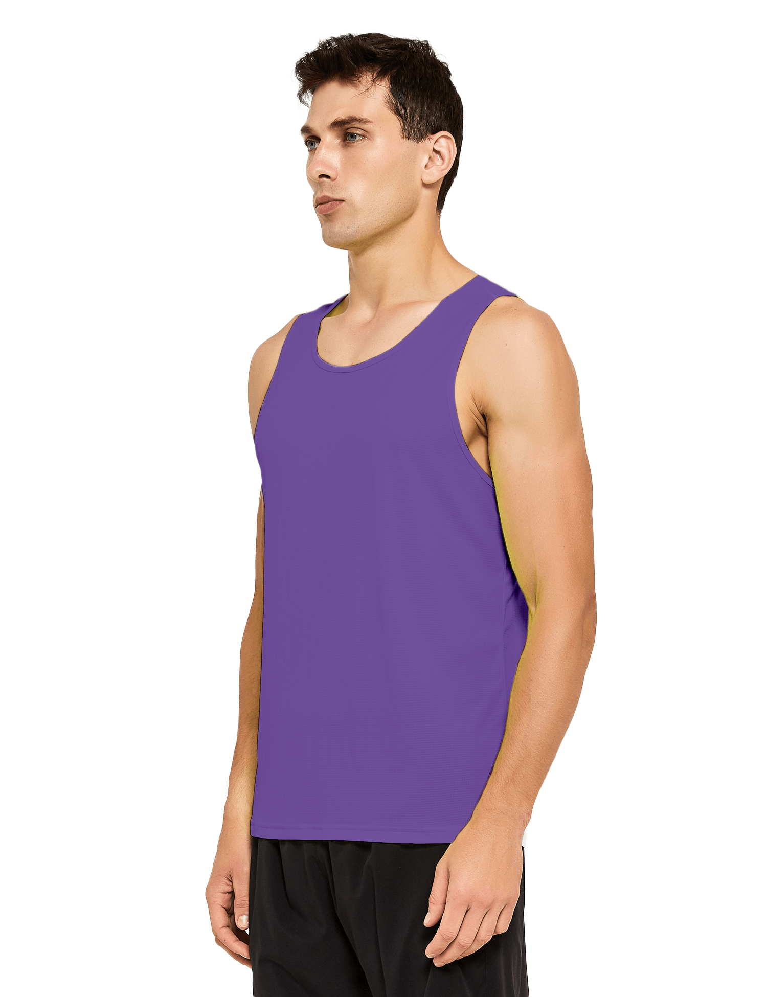 mens neon running athletic workout tank top purple