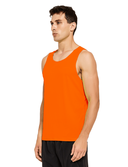 mens neon running athletic workout tank top neon orange