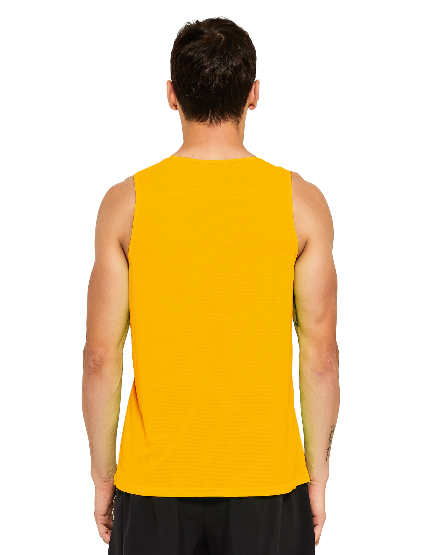 mens neon running athletic workout tank top yellow