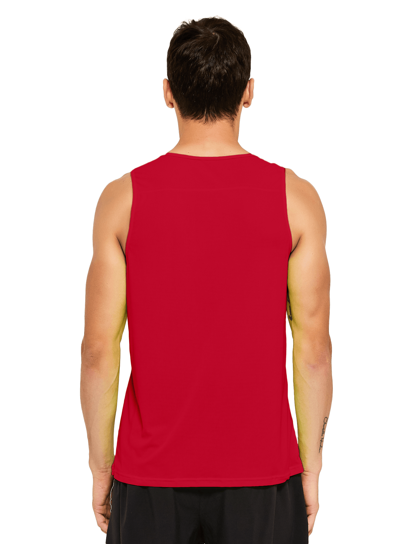 mens neon running athletic workout tank top red