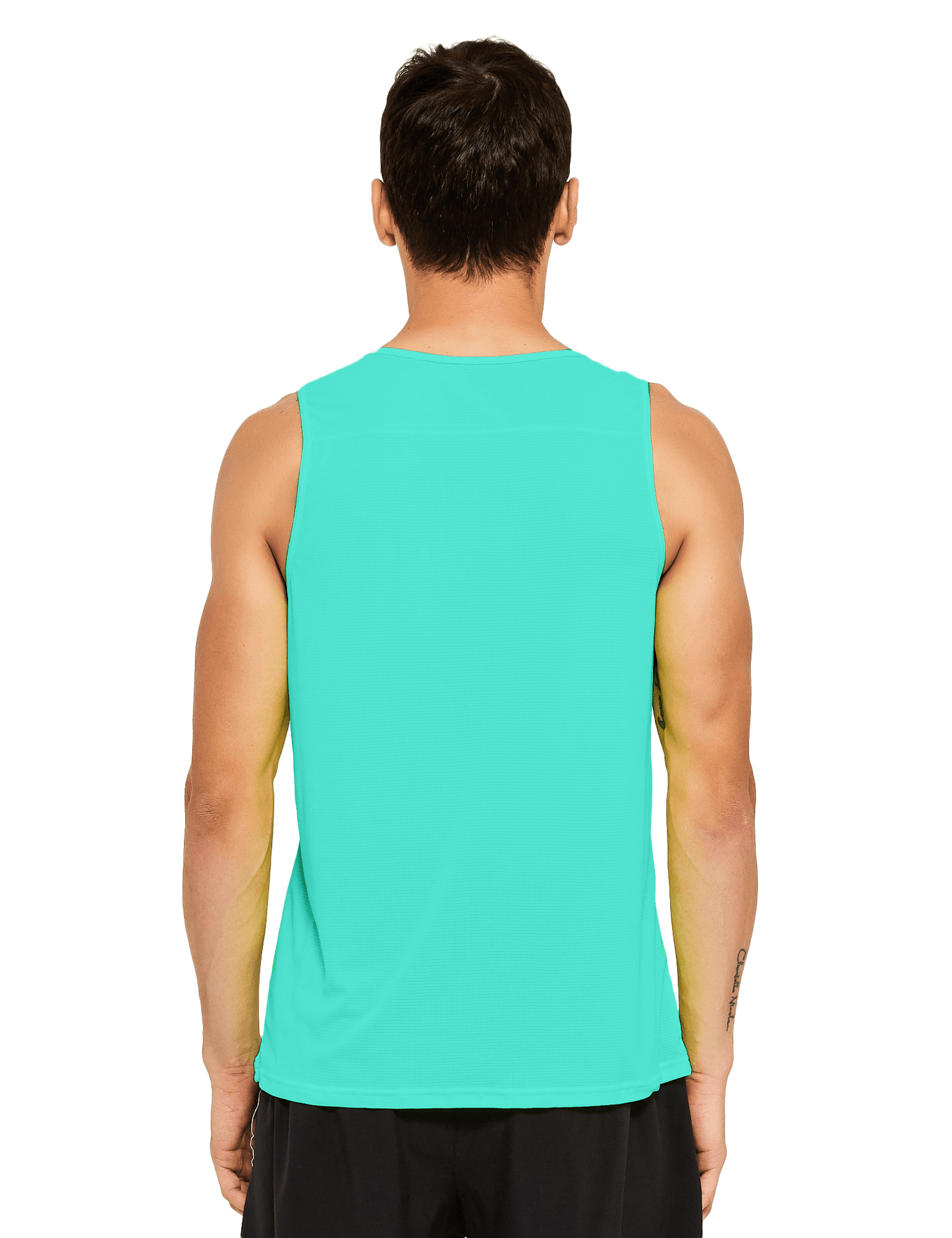 mens neon running athletic workout tank top mint blue