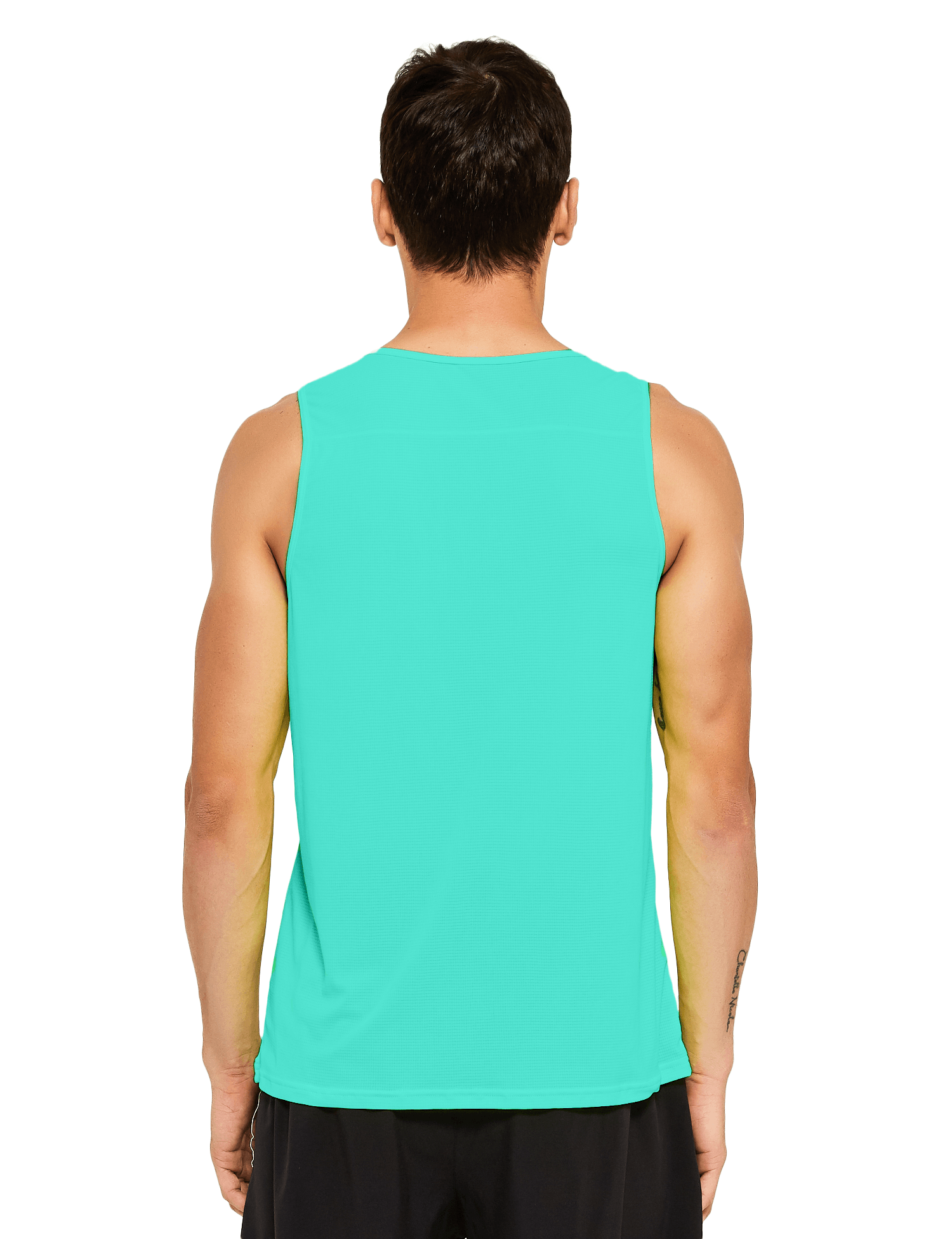 mens neon running athletic workout tank top mint blue