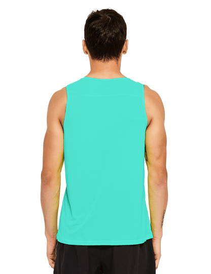 mens neon running athletic workout tank top mint blue