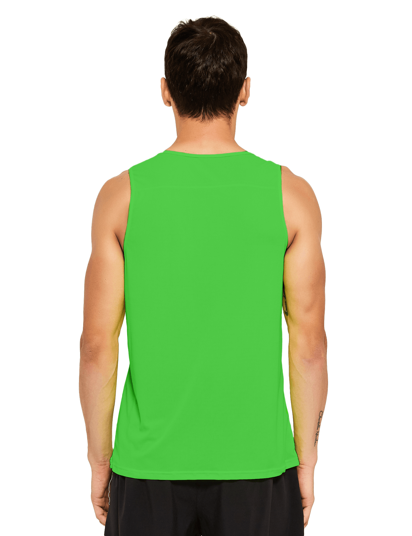 mens neon running athletic workout tank top neon green