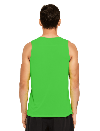 mens neon running athletic workout tank top neon green